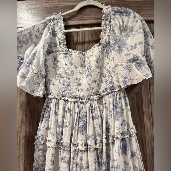 Needle & Thread NEW Rambling Roses Cotton Smocked Midi Dress - Picture 3 of 8